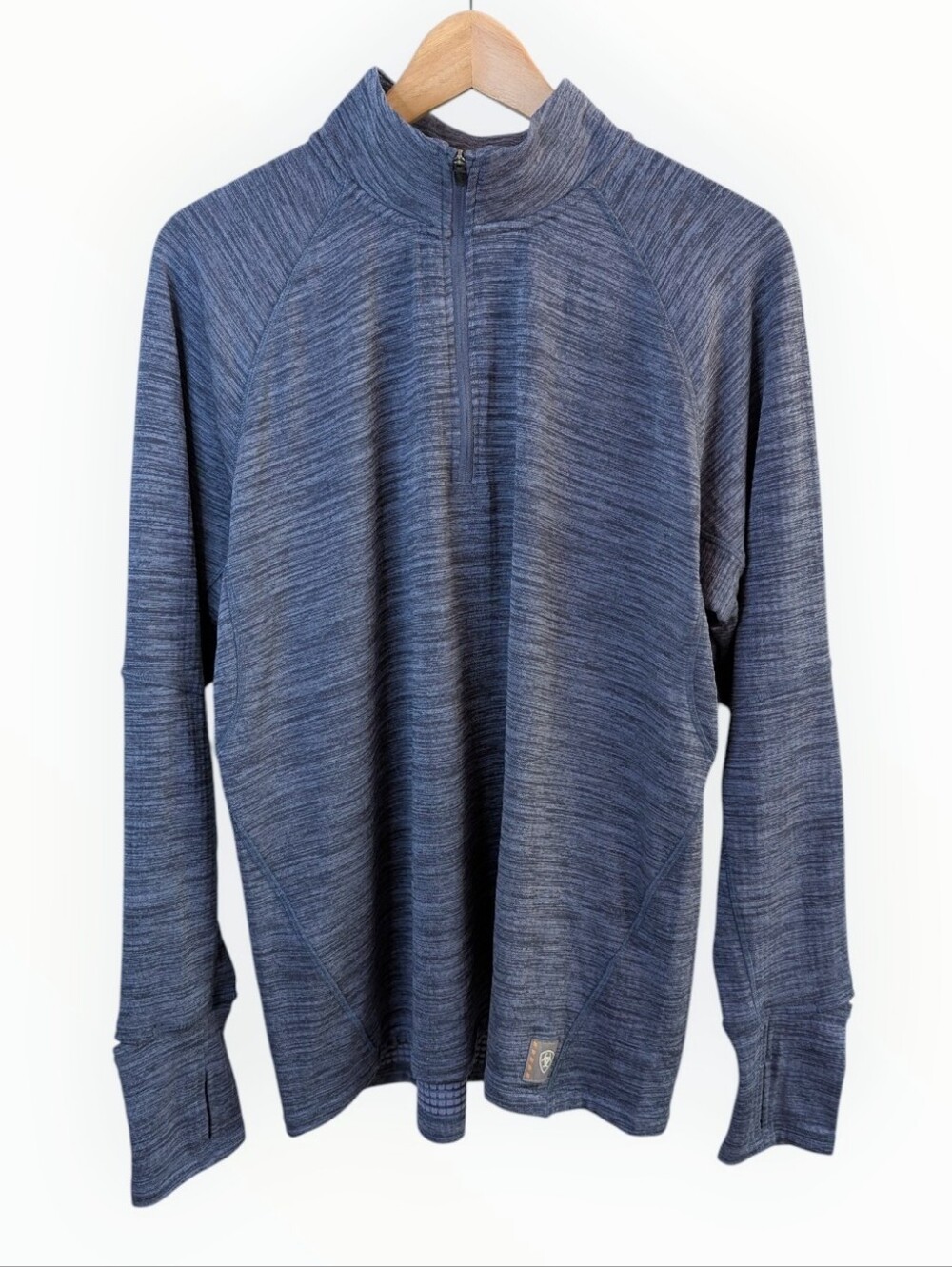 Ariat Men's Rebar Gridwork Base Layer 1/4 Zip Blue XL